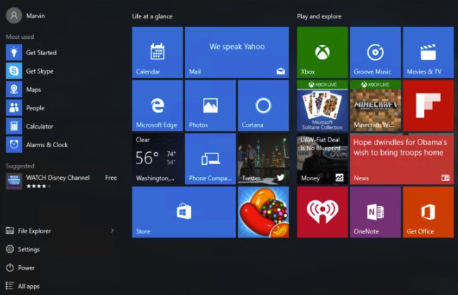 Windows 10 Start Menu