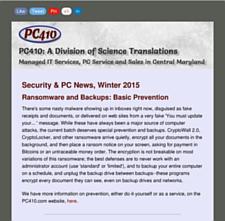 PC410 News Winter 2015